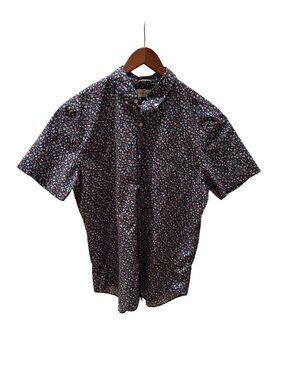 Hawker Rye Men's Navy Floral Short Sleeve Button Down - Size L